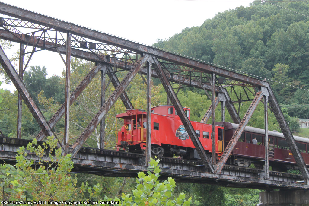 Crossing the river below 